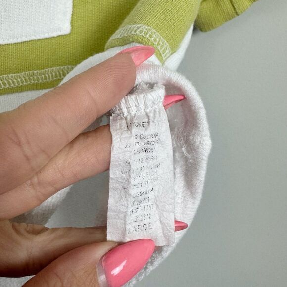 BUCKETLIST | Olive Green and White Cropped Polo Style Shirt Women’s Size Large - Picture 6 of 7